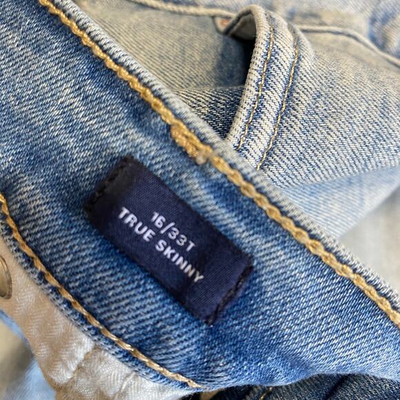 Gap Denim True Skinny Light Wash Destroyed Distressed Jeans Women's Size 16 - Picture 9 of 12